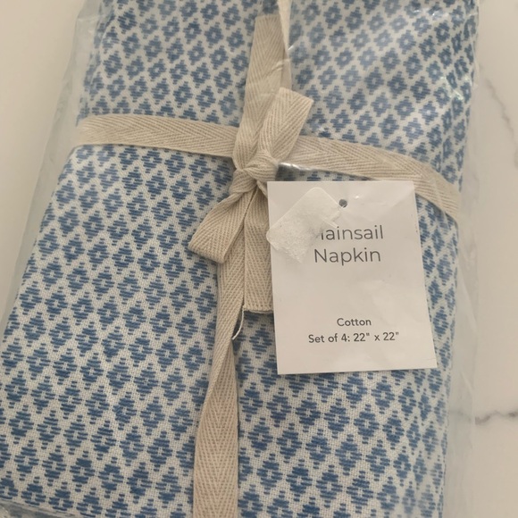 Annie Selke Mainsail Napkin Set of 4 | French Blue NWT - Picture 3 of 5